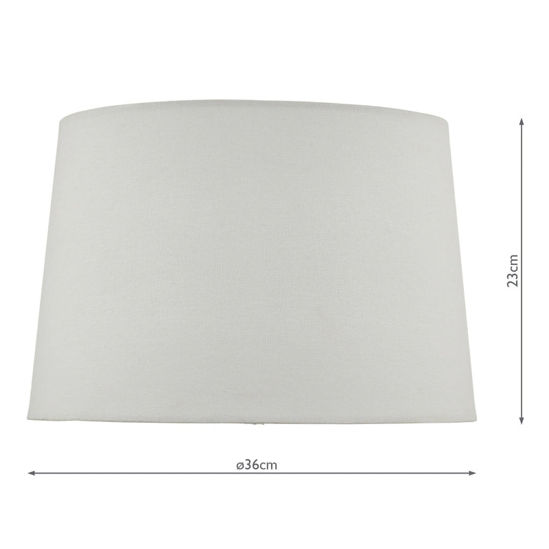 Dar Lighting Vondra Ivory Linen Tapered Drum Shade 36cm • VON142