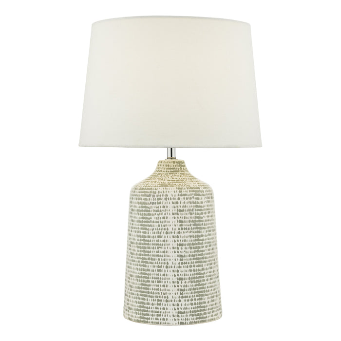 Dar Lighting Vondra Table Lamp White & Grey With Shade • VON4239