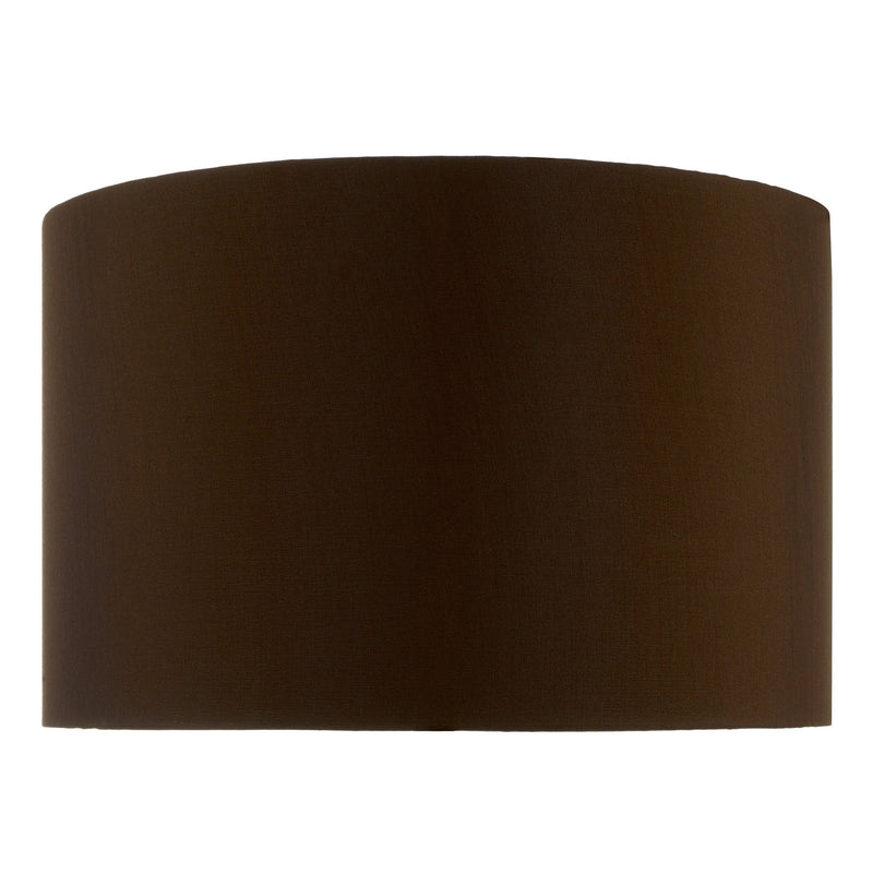 Dar Lighting Voyage Brown Faux Silk Drum Shade 38cm • VOY1422