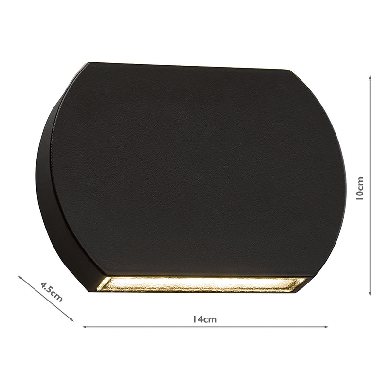 Dar Lighting Vulcan Outdoor Wall Light Dark Grey IP44 LED • VUL2137