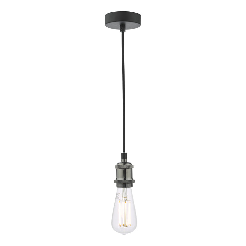 Dar Lighting Waco 1 Light E27 Suspension Black Chrome Matt Black • WAC0161