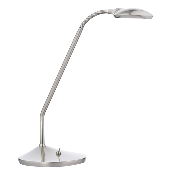 Dar Lighting Wellington Task Table Lamp Satin Chrome LED • WEL4046