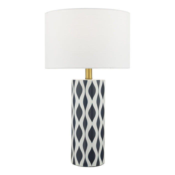 Dar Lighting Weylin Table Lamp Blue And White Ceramic With Shade • WEY4223