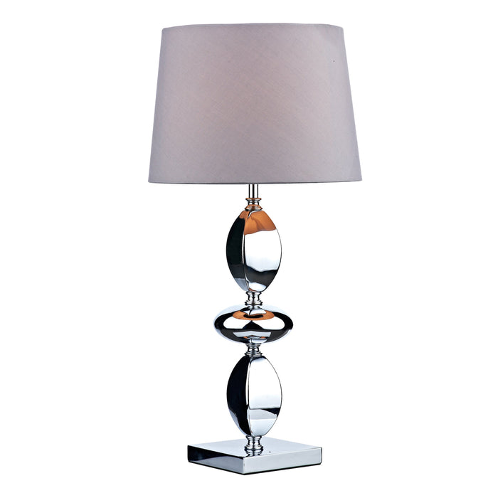 Dar Lighting Wickford Table Lamp Polished Chrome With Shade • WIC4250