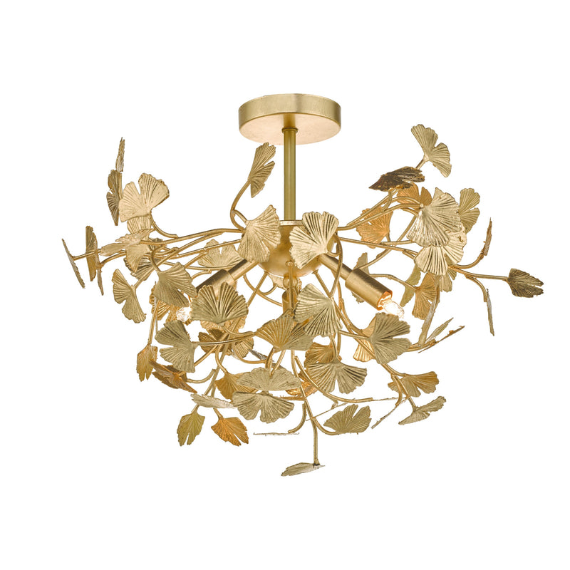 Dar Lighting Yadira 4 Light Semi Flush Gold Leaf • YAD0435