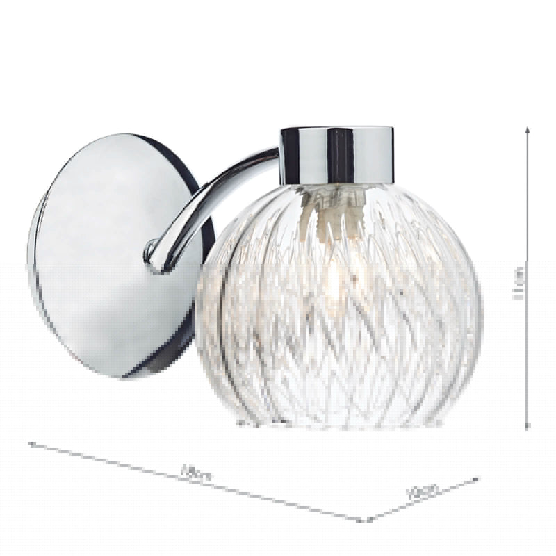 Dar Lighting Yasmin Single Wall Bracket Polished Chrome • YAS0750