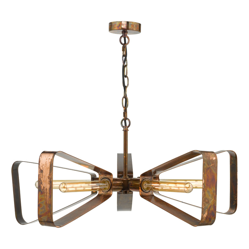 Dar Lighting Yavanna Industrial 5 Light Pendant Oiled Copper • YAV0564