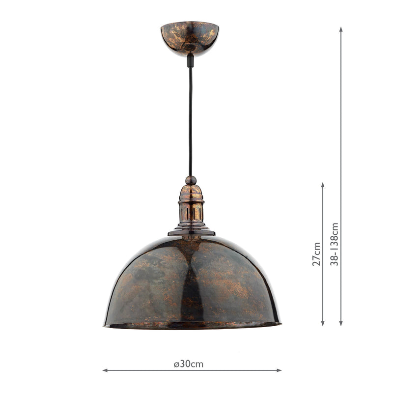 Dar Lighting Yoko 1 Light Pendant Mottled Bronze • YOK0163
