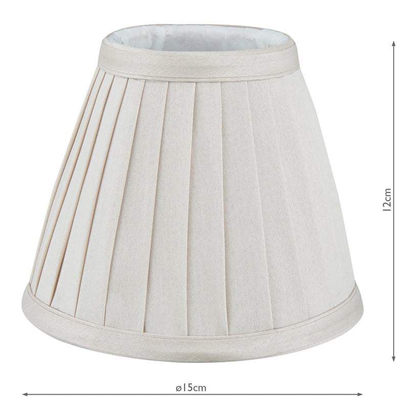 Dar Lighting Yovanna Ivory Faux Silk Pleated Shade 15cm • YOV0515