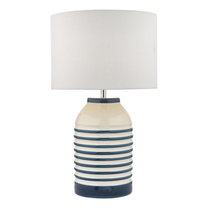 Dar Lighting Zabe Table Lamp White & Blue With Shade • ZAB4223