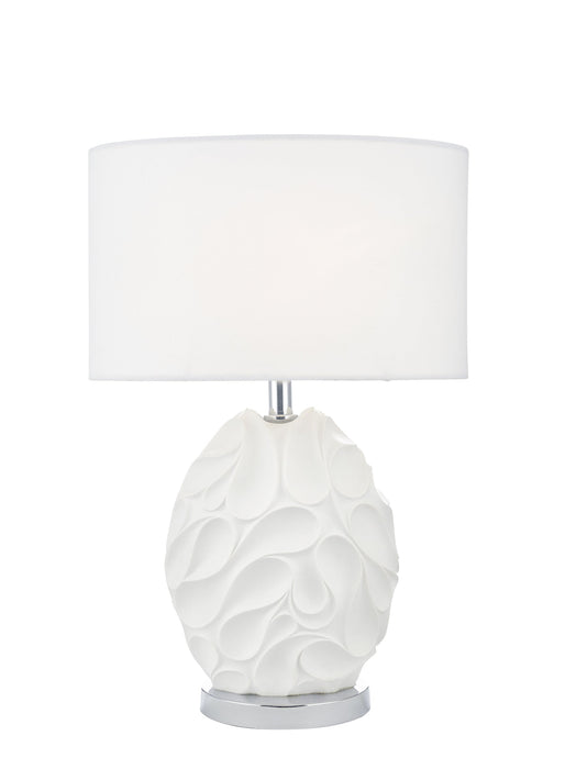 Dar Lighting Zachary Oval Table Lamp White With Shade • ZAC412