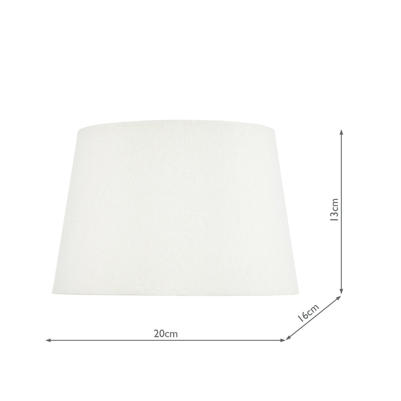 Dar Lighting Zala White Linen Tapered Drum Shade 20cm • ZAL0833