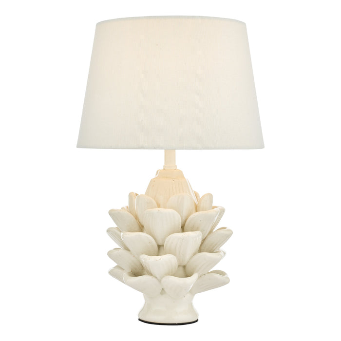 Dar Lighting Zala Table Lamp Cream Ceramic With Shade • ZAL4233