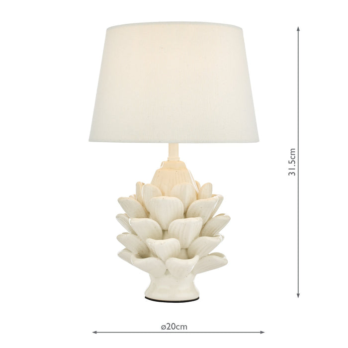 Dar Lighting Zala Table Lamp Cream Ceramic With Shade • ZAL4233