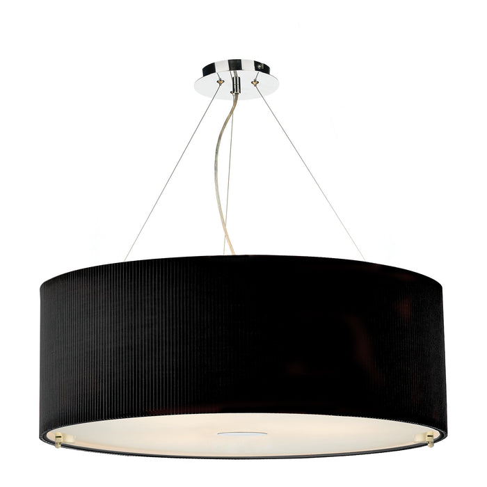 Dar Lighting Zaragoza 6 Light Pendant Black 90CM • ZAR0622