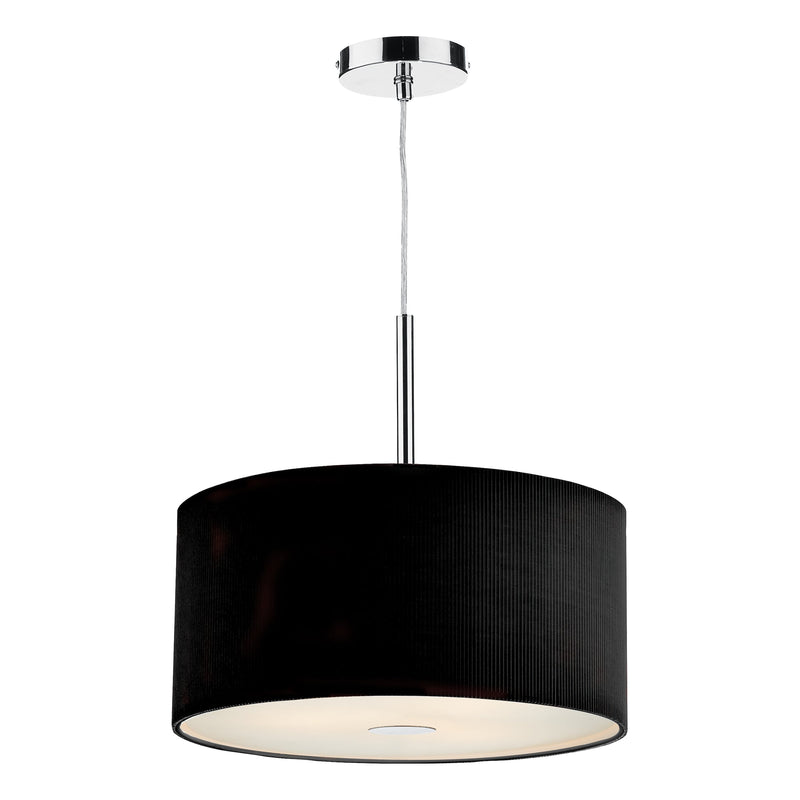 Dar Lighting Zaragoza 3 Light Pendant Black 40cm • ZAR1022