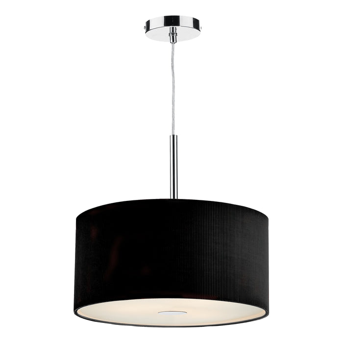 Dar Lighting Zaragoza 3 Light Pendant Black 40cm • ZAR1022