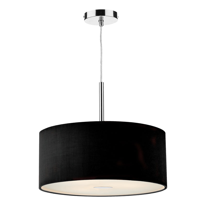 Dar Lighting Zaragoza 3 Light Pendant Black 60cm • ZAR1722