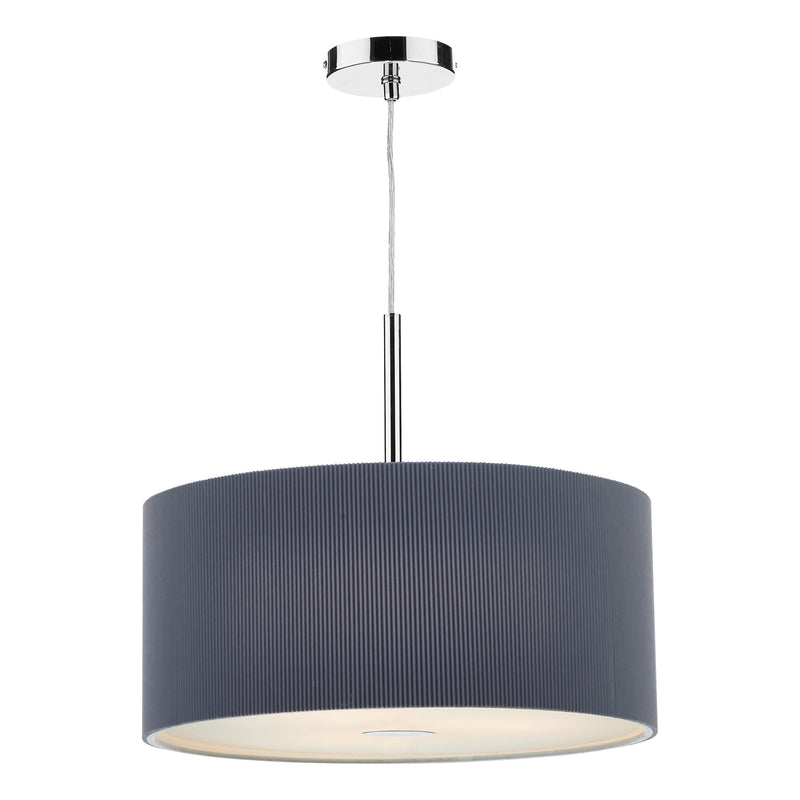 Dar Lighting Zaragoza 3 Light Pendant 60CM Grey • ZAR1739