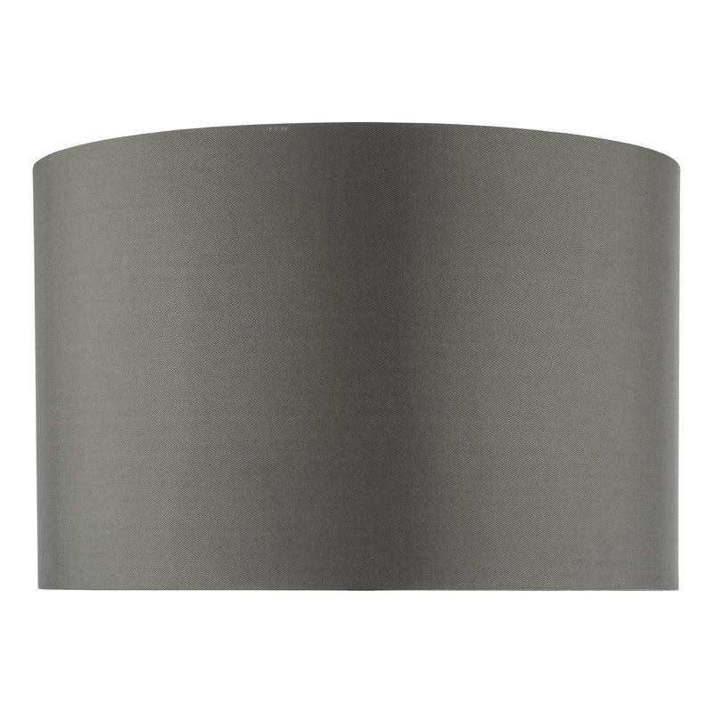Dar Lighting Zeya Grey Faux Silk Drum Shade 37cm • ZEY1439