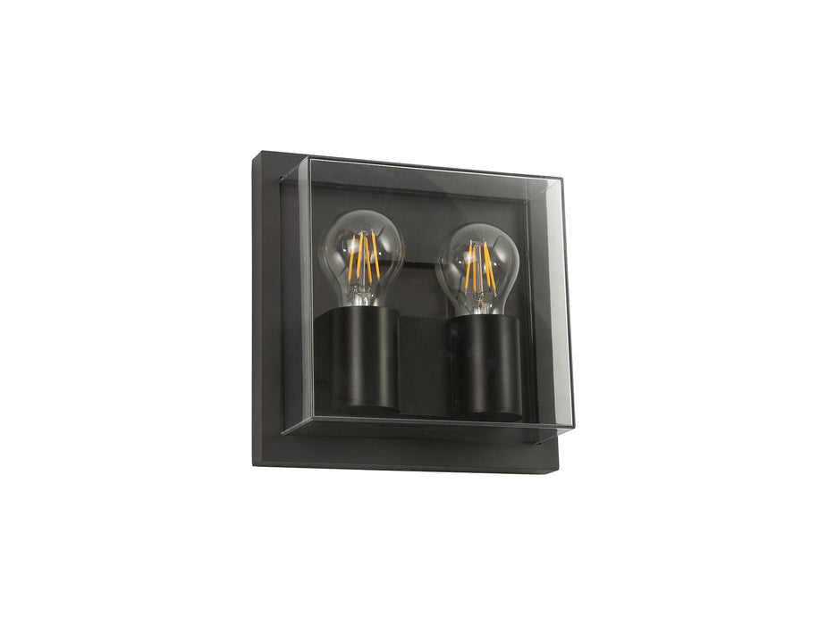 Regal Lighting SL-1672 2 Light Outdoor Wall Light Anthracite With Clear Acrylic Diffuser IP65