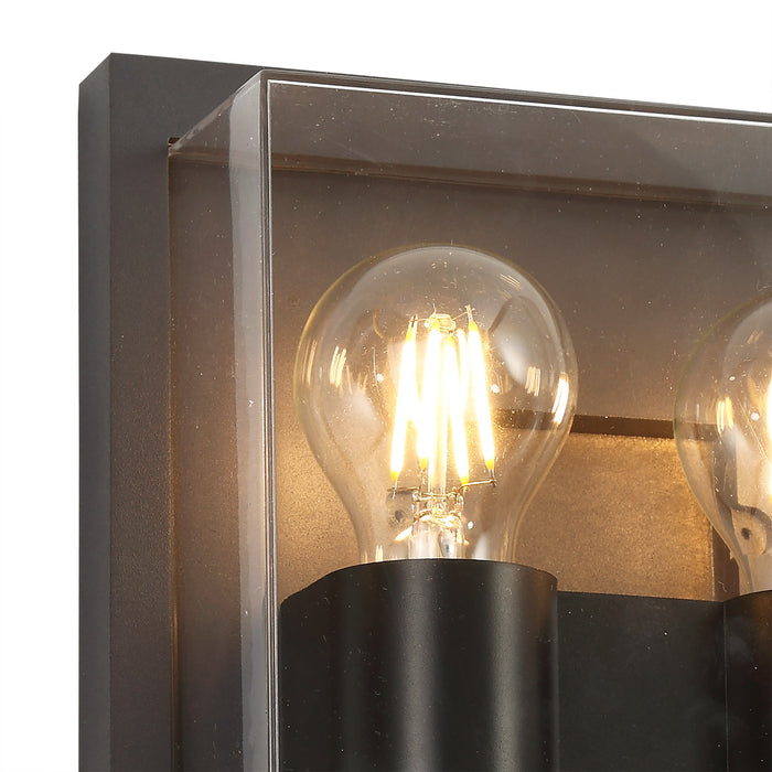 Regal Lighting SL-1672 2 Light Outdoor Wall Light Anthracite With Clear Acrylic Diffuser IP65