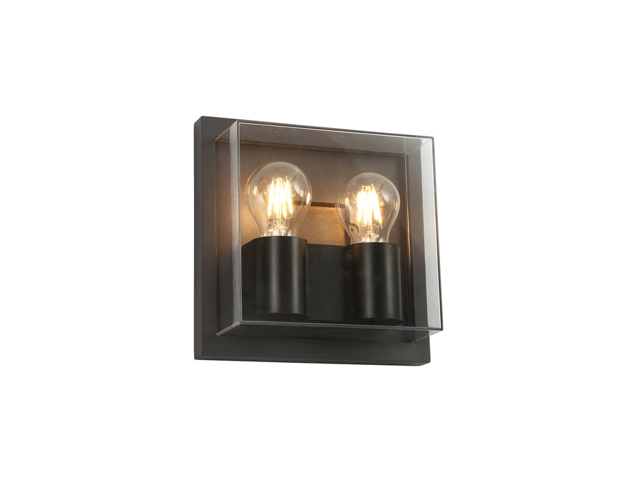 Regal Lighting SL-1672 2 Light Outdoor Wall Light Anthracite With Clear Acrylic Diffuser IP65