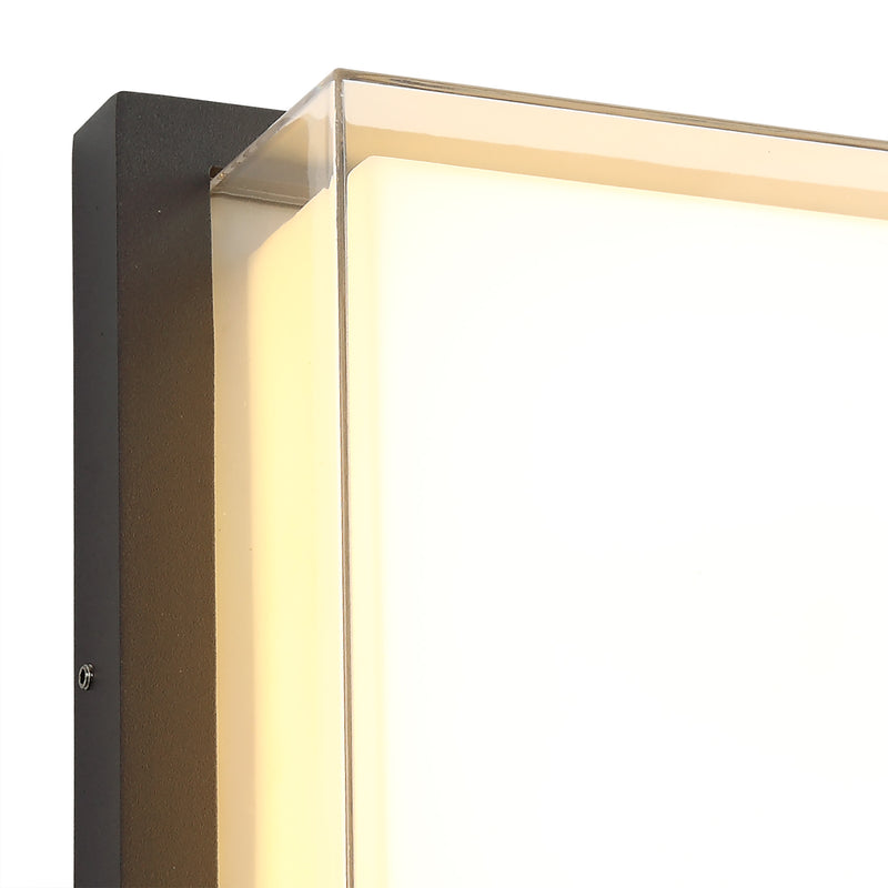 Regal Lighting SL-1671 1 Light Outdoor Wall Light Anthracite With Opal Acrylic Diffuser IP65