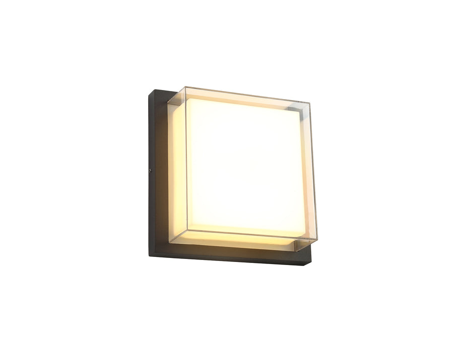 Regal Lighting SL-1671 1 Light Outdoor Wall Light Anthracite With Opal Acrylic Diffuser IP65