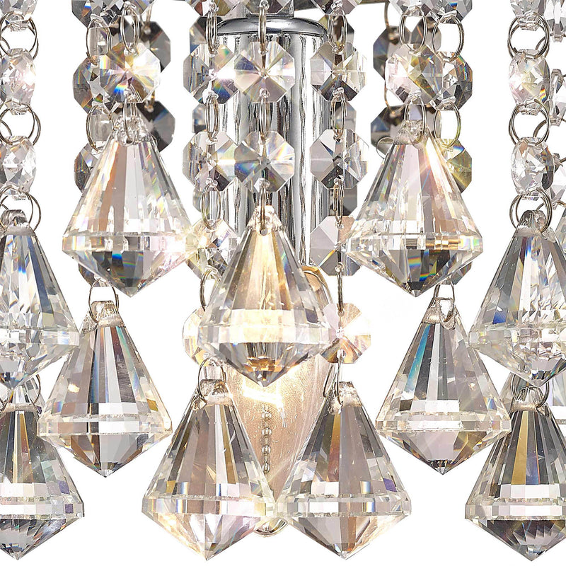 Deco Acton Wall Lamp 1 Light E14 Switched Polished Chrome/Prism Crystal • D0161