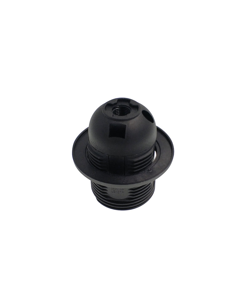 Deco Additions E27 Black Continental Lampholder With Shade Ring • D0486