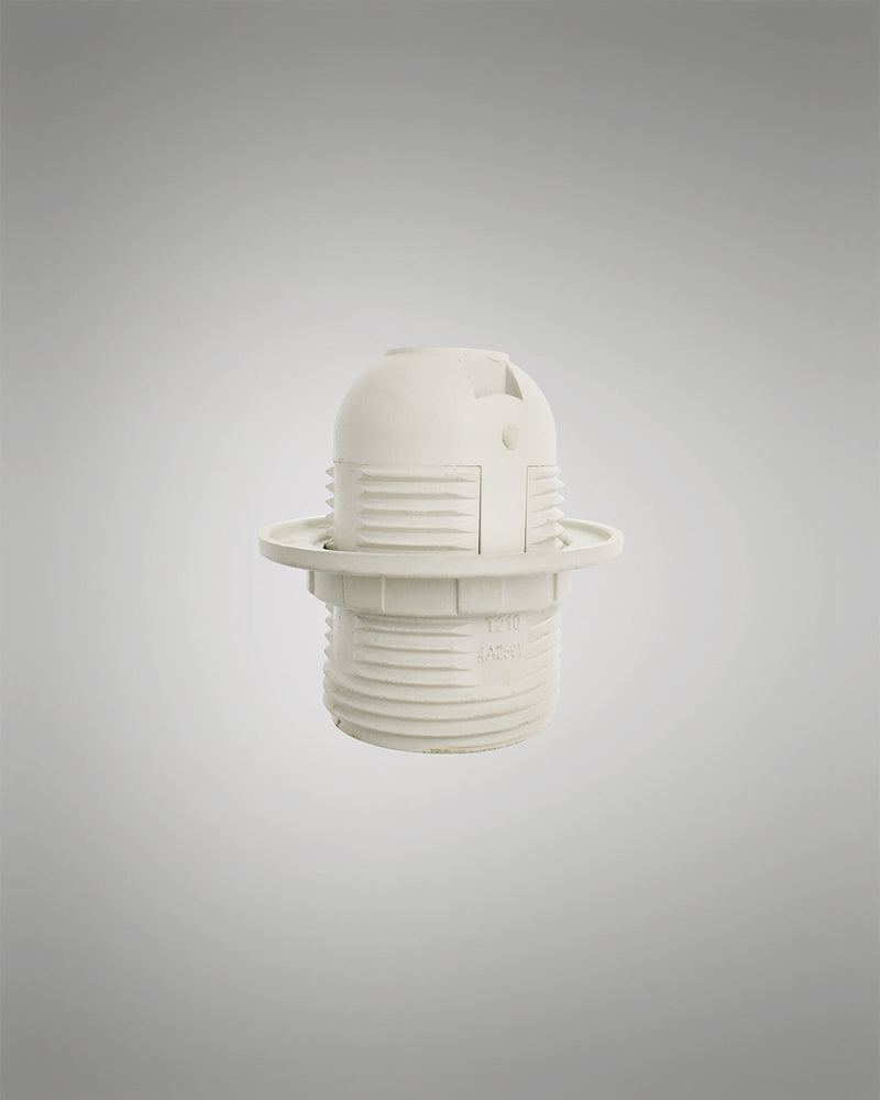 Deco Additions E27 White Continental Lampholder With Shade Ring • D0487