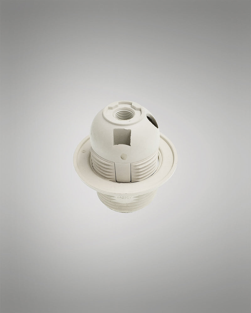 Deco Additions E27 White Continental Lampholder With Shade Ring • D0487