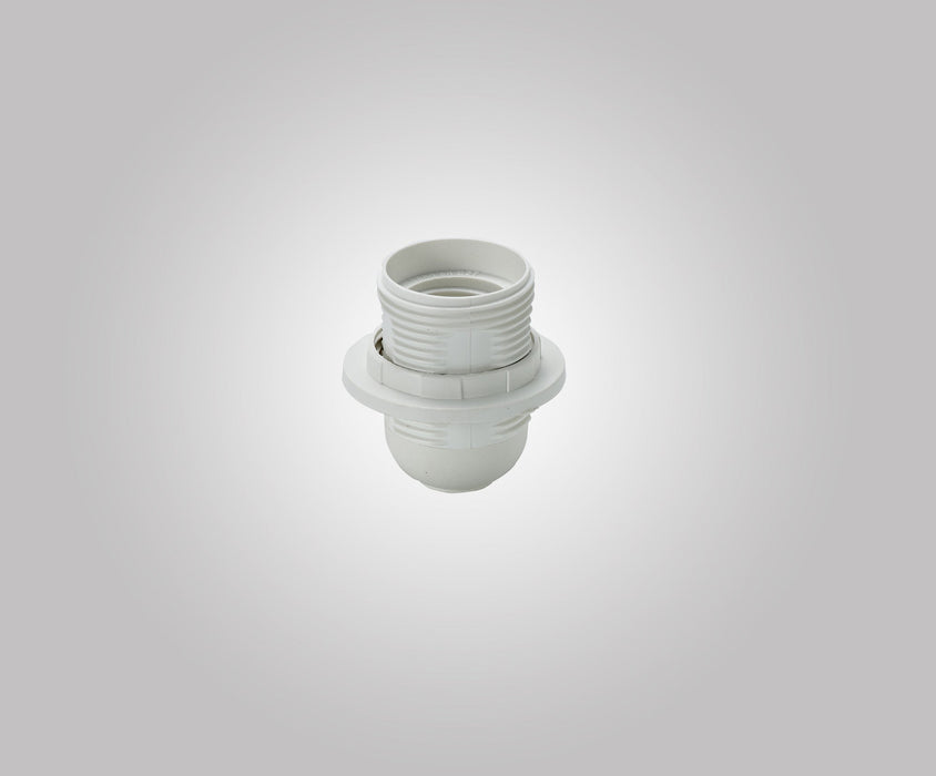 Deco Additions E27 White Continental Lampholder With Shade Ring • D0487