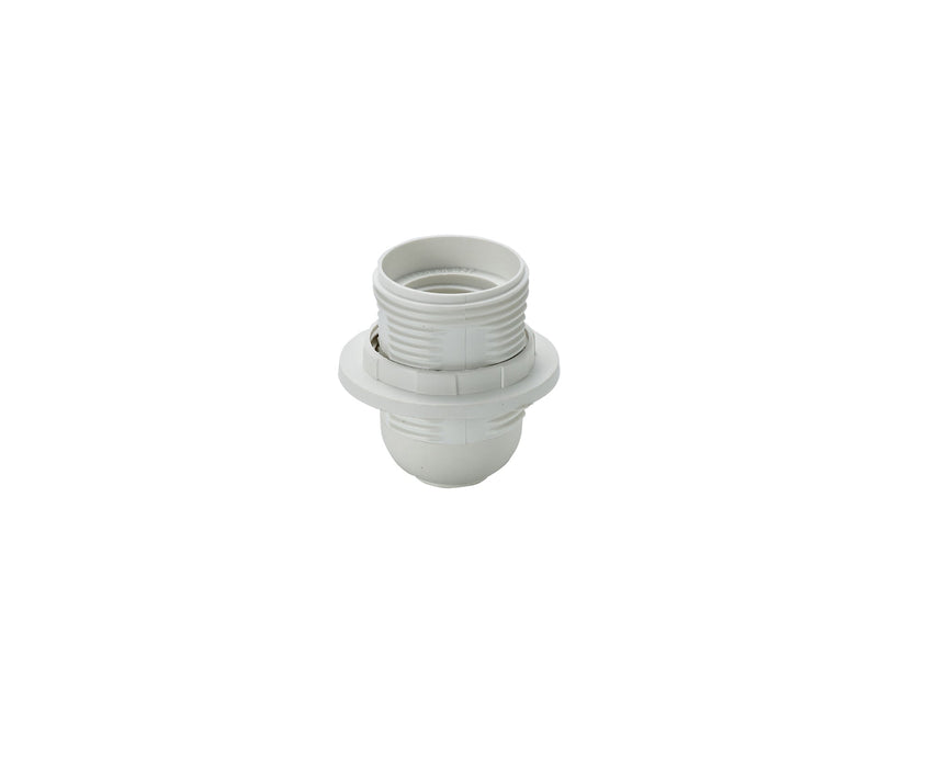 Deco Additions E27 White Continental Lampholder With Shade Ring • D0487