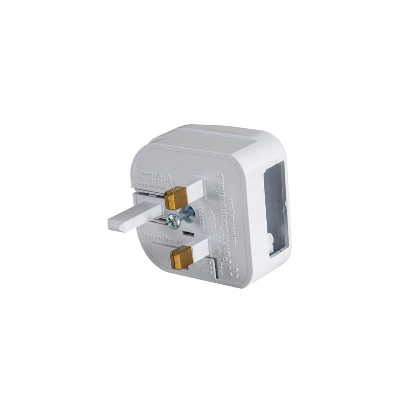 Deco Additions 3A EU-UK White Flip Model Plug Converter • D0712