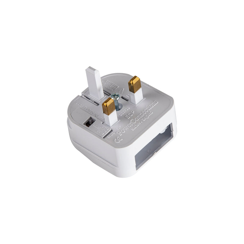 Deco Additions 3A EU-UK White Flip Model Plug Converter • D0712