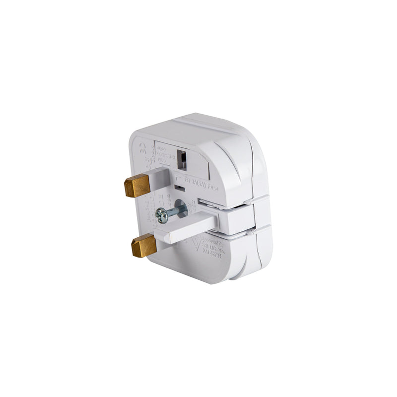 Deco Additions 3A EU-UK White Flip Model Plug Converter • D0712