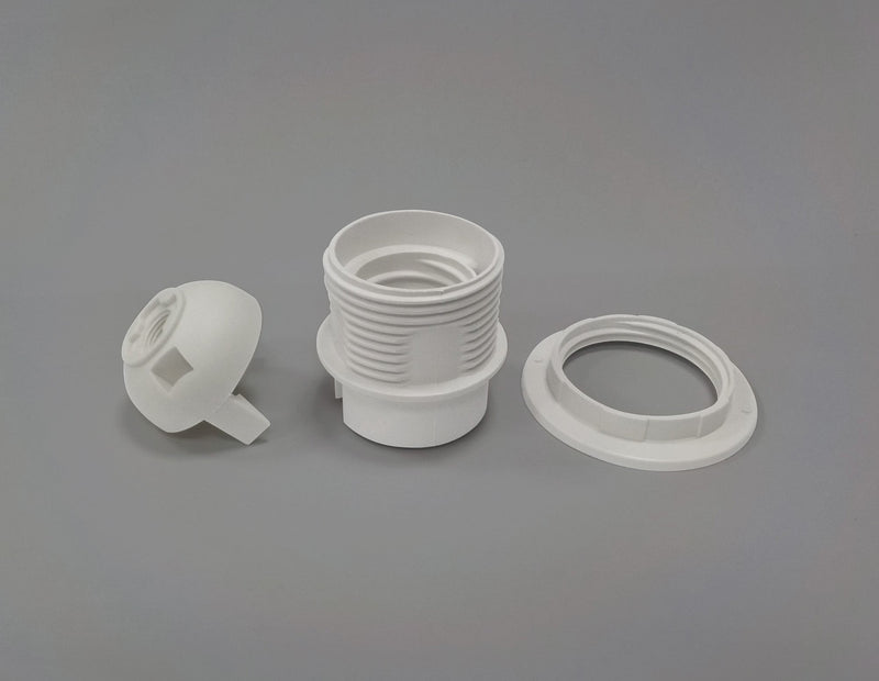 Deco Additions E27 White Lampholder With Shade Ring Support • D0714