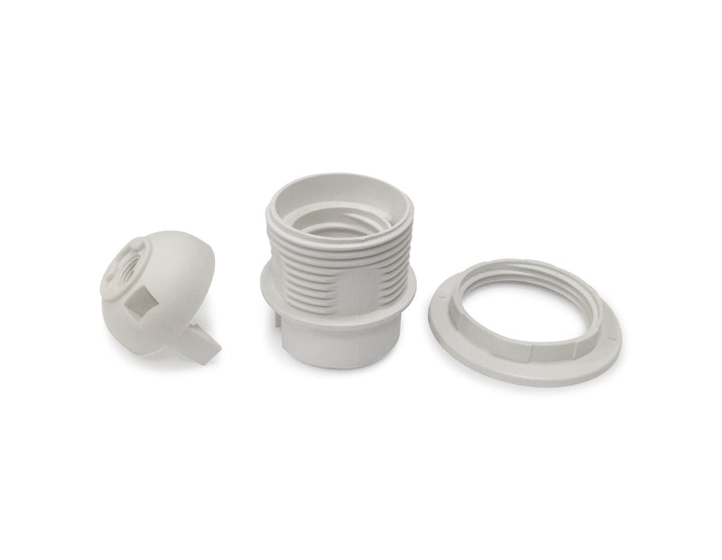 Deco Additions E27 White Lampholder With Shade Ring Support • D0714