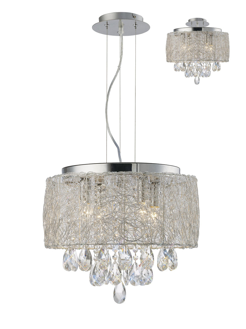 Diyas Adeline Pendant 4 Light E14 Polished Chrome/Crystal • IL31160