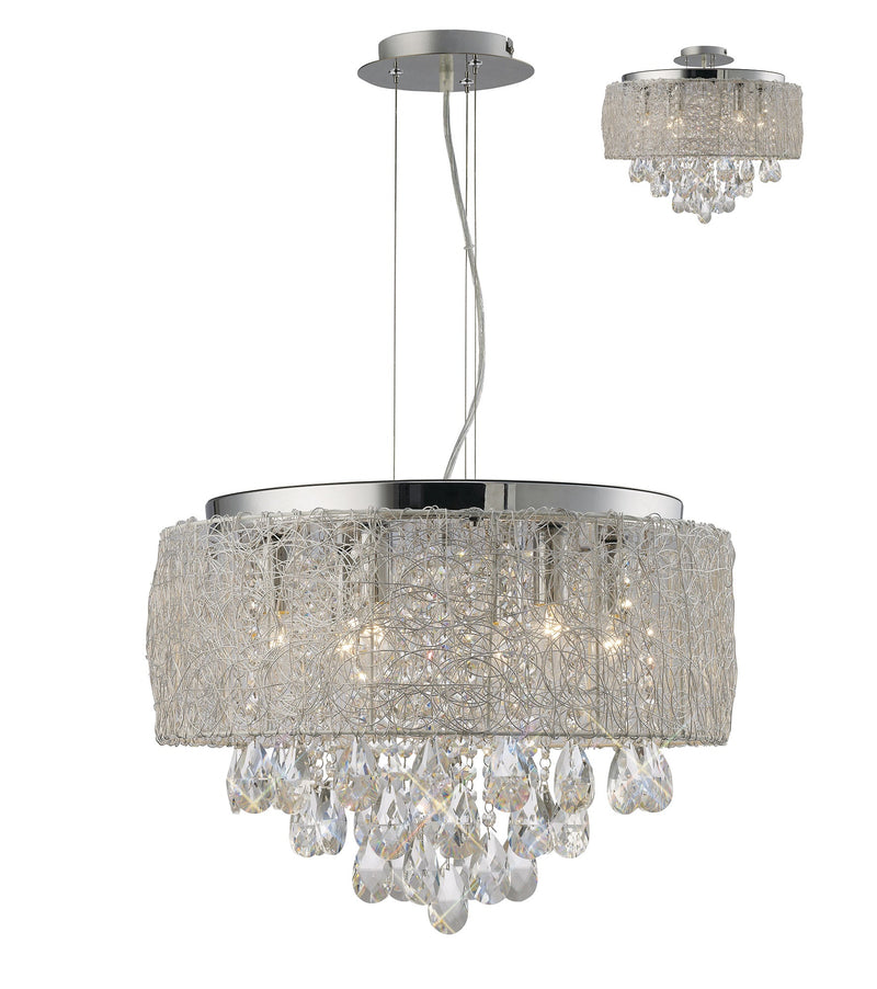 Diyas Adeline Pendant 6 Light E14 Polished Chrome/Crystal • IL31161