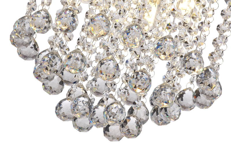 Regal lighting SL-2224 4 Light Flush Ceiling Light Polished Chrome And Crystal IP44