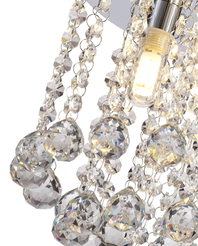 Regal lighting SL-2224 4 Light Flush Ceiling Light Polished Chrome And Crystal IP44