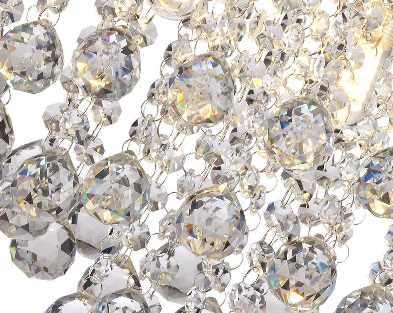 Regal lighting SL-2224 4 Light Flush Ceiling Light Polished Chrome And Crystal IP44