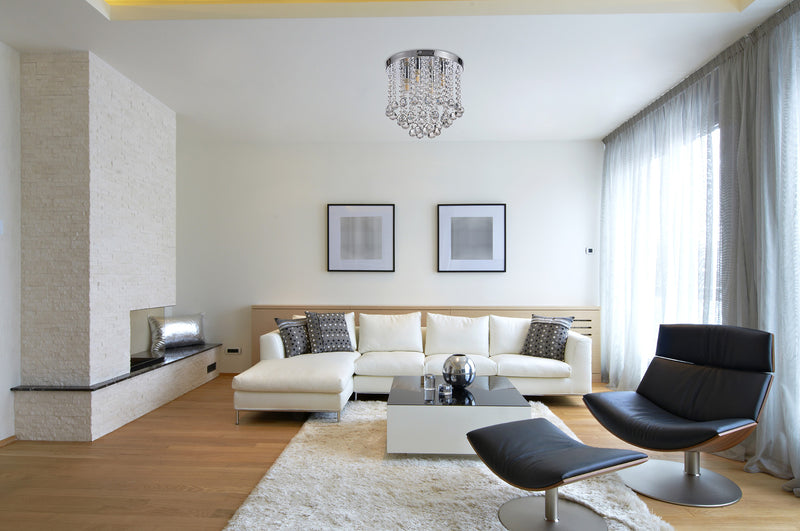 Regal lighting SL-2224 4 Light Flush Ceiling Light Polished Chrome And Crystal IP44