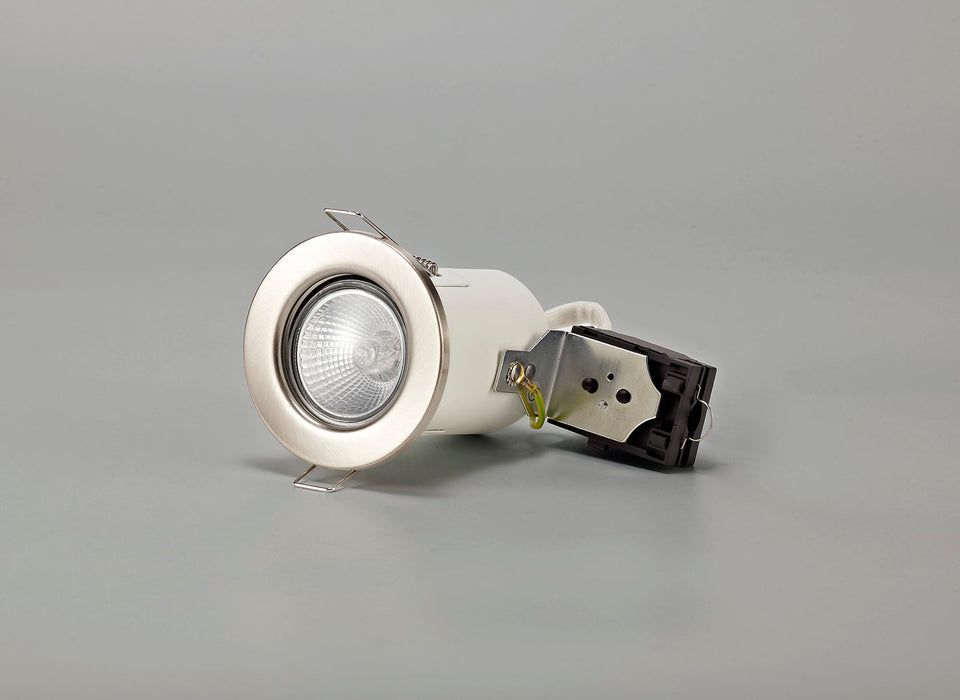 Deco Agni GU10 Fixed Fire Rated Downlight, Satin Nickel, Cut Out: 68mm • D0438