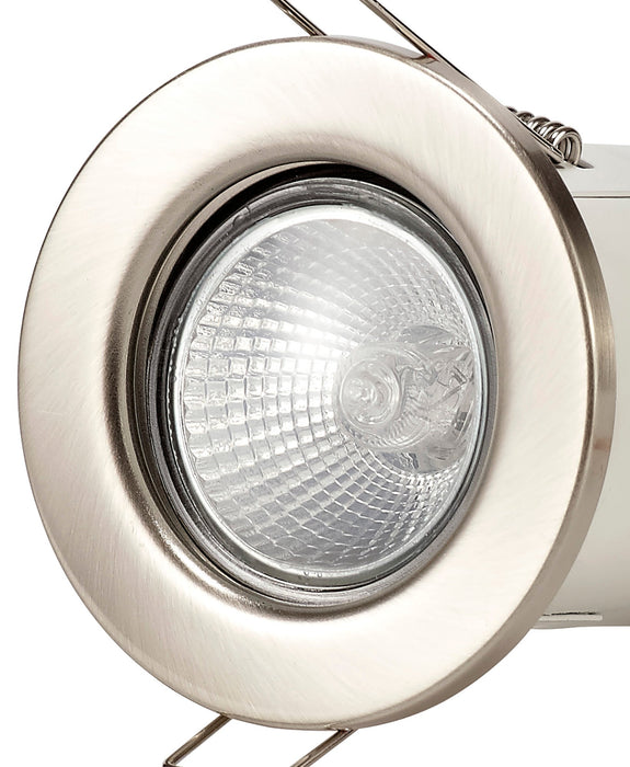 Deco Agni GU10 Fixed Fire Rated Downlight, Satin Nickel, Cut Out: 68mm • D0438