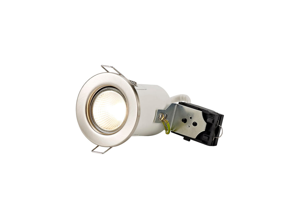 Deco Agni GU10 Fixed Fire Rated Downlight, Satin Nickel, Cut Out: 68mm • D0438