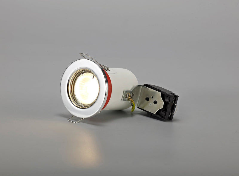 Deco Agni GU10 Fixed Fire Rated Downlight, Polished Chrome, Cut Out: 68mm • D0439